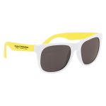 Rubberized Sunglass White Frame With Yellow Color
