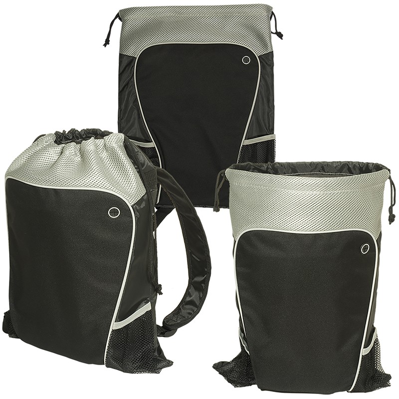 Hiker's Two-Tone Drawstring Backpack | Custom Drawstring Hiking ...