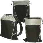 Black Hiker Two-Tone Custom Drawstring Backpack