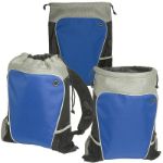 Blue Hiker Two-Tone Custom Drawstring Backpackk