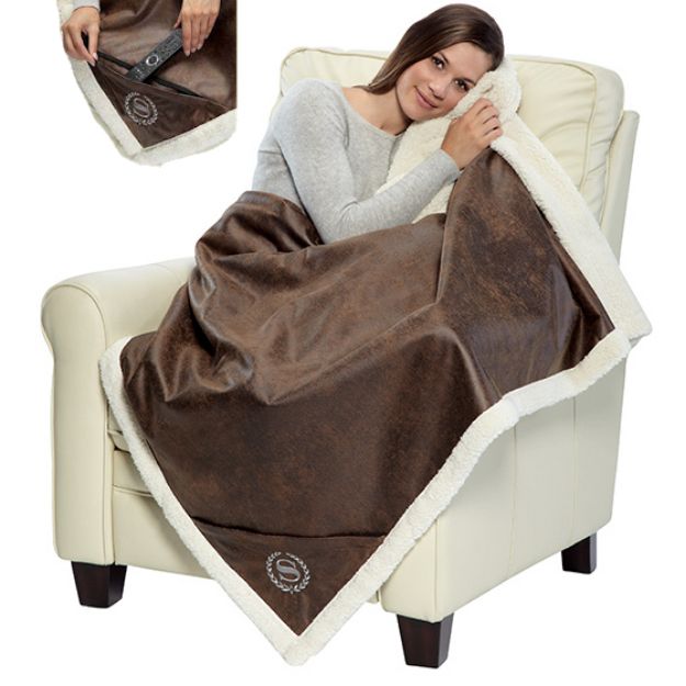 Sherpa Lined Rustic Ranch Throw Blanket Custom Logo Sherpa Blanket Branded Rustic Throw Blanket. Adco Marketing Unique Business Promotional Items and Rush Products