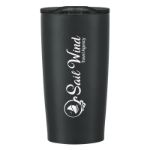 The Himalaya Vacuum Sealed Double Walled Travel Mug in Matte Black with Charcoal Lid
