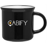 Ventura Camp Style Ceramic Mug-15 oz in Black with White Interior