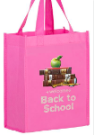 Boutique Gift Bag Tote 8 x 10 with Full Color Printing in Bright Pink