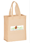 Boutique Gift Bag Tote 8 x 10 with Full Color Printing in Tan