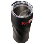 Black hugo custom tumbler keeps drinks cold for 12 hours by Adco Marketing