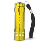 Yellow Renegade Aluminum Flashlight with 9 LED Bulbs Laser Engraved