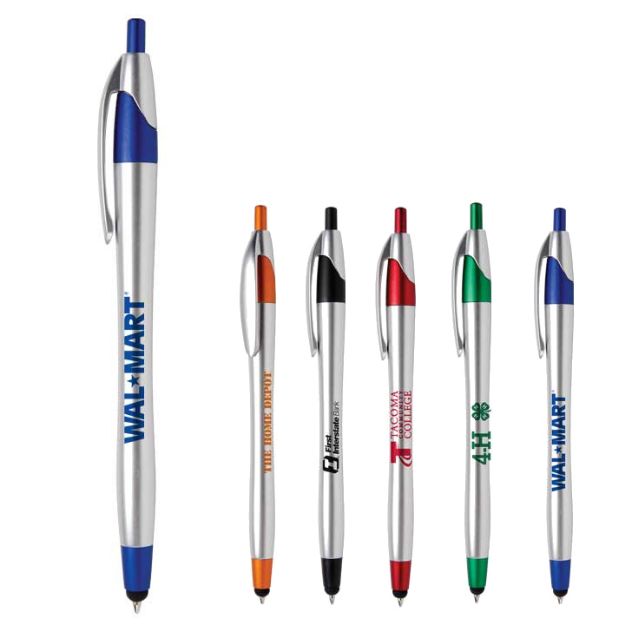 Javalina® Chrome Stylus Pen with black or blue ink