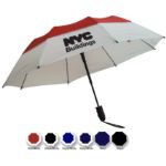 Defender Vented Fiberglass Umbrella with promotional custom logo