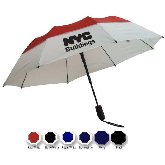 Defender Vented Fiberglass Umbrella with promotional custom logo