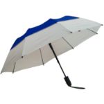 Defender Vented Fiberglass Umbrella with promotional custom logo in Blue