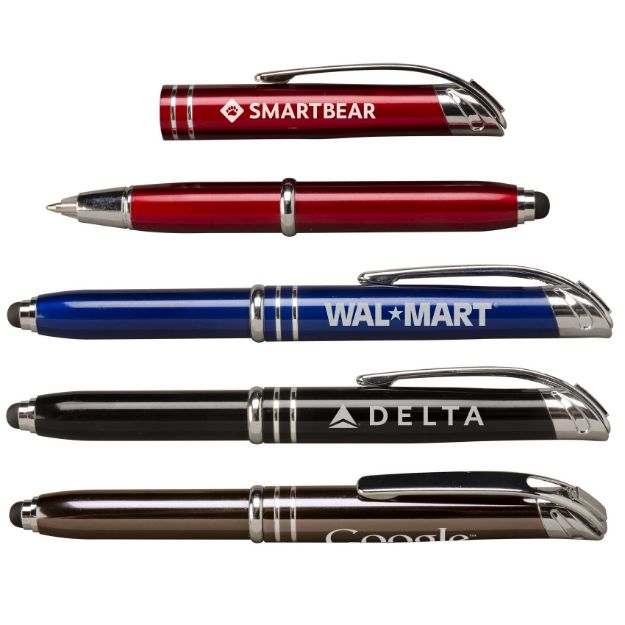 Zentrio Multi Function Pen with Pen, Stylus and LED Light and your logo
