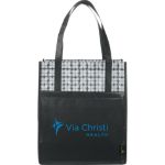 Black Big Laminated Grocery Tote with Custom Logo