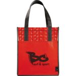 Big Grocery Laminated Non-Woven Tote with Pocket and Custom Imprint - Eco Friendly in Red