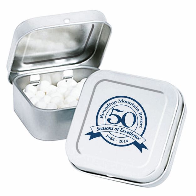 Square Mint Tins with Direct Print of Your Custom Logo