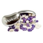 Custom Silver Jelly Belly Tins with Logo and Choice of Jelly Bean Color