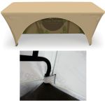 Custom Table Cover for 6 foot table, full color imprint, 3 sides back and bottom