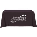 black 6’ promotional economy table cloth open back
