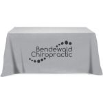 grey 6’ promotional economy table cloth open back