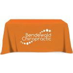 orange 6’ promotional economy table cloth open back