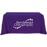 purple 6’ promotional economy table cloth open back