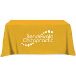 yellow 6’ promotional economy table cloth open back