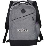charcoal Graphite Slim 15” Custom Computer Backpack front