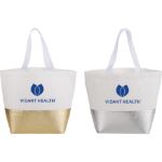 Gold and Silver Large Laminated Non-Woven Metallic Tote