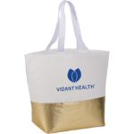 Gold Large Laminated Non-Woven Metallic Tote