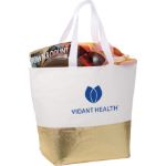 Gold Large Laminated Non-Woven Metallic Tote