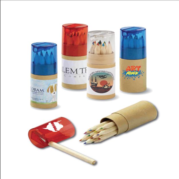 12-color tube pencil set with sharpener customized