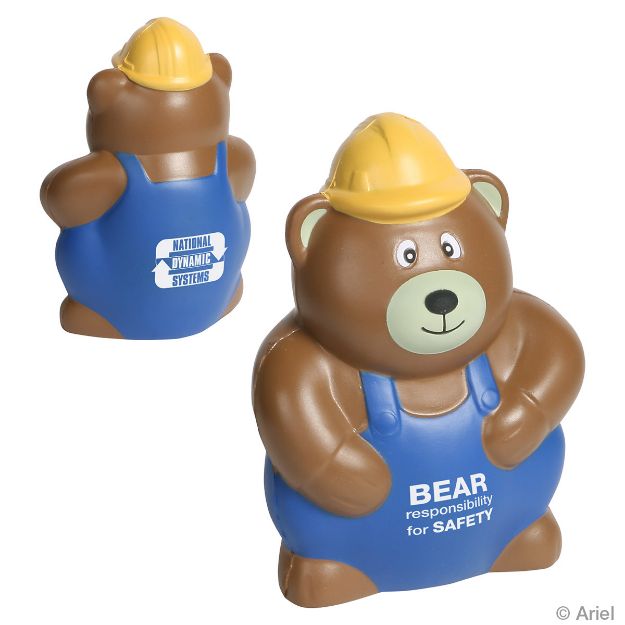 Construction Worker Bear Stress Ball