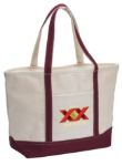 Burgundy Rock The Boat Tote customized