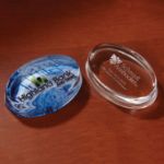 Oval Crystal Paperweight Award