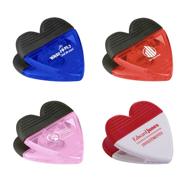 Transparant Blue Power Magnet Heart Clip customized