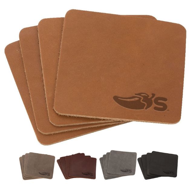 Traverse Custom Leather Coaster Set Made in USA