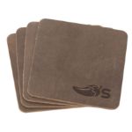 Traverse Tanner Leather Coasters in Distressed Brown