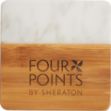 Marble and Bamboo Coaster Set Customized with your Logo by Adco Marketing