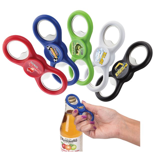 Party Starter Bottle Opener Spinner customized with your logo by Adco Marketing
