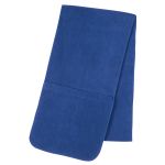 Royal Blue Fleece Scarf With Pockets embroidered with your logo by Adco Marketing