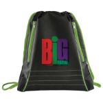 Lime Green Neon Deluxe Drawstring Sportspack customized with your logo by Adco Marketing