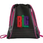 Magenta Neon Deluxe Drawstring Sportspack customized with your logo by Adco Marketing