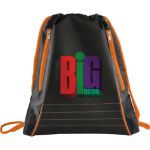 Orange Neon Deluxe Drawstring Sportspack customized with your logo by Adco Marketing