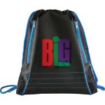 Process Blue Neon Deluxe Drawstring Sportspack customized with your logo by Adco Marketing