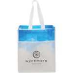 Process Blue Gradient Laminated Non-Woven Tote Bags customized with your logo by Adco Marketing