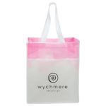 Pink Gradient Laminated Non-Woven Tote Bags customized with your logo by Adco Marketing