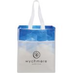 Royal Blue Gradient Laminated Non-Woven Tote Bags customized with your logo by Adco Marketing