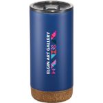 Navy Valhalla Copper Vacuum Tumbler with Cork 16oz customized with your logo