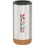 Silver Valhalla Copper Vacuum Tumbler with Cork 16oz customized with your logo