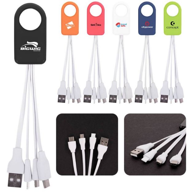 Power-Up Squid 3-in-1 Charging Cable customized with your logo by Adco Marketing